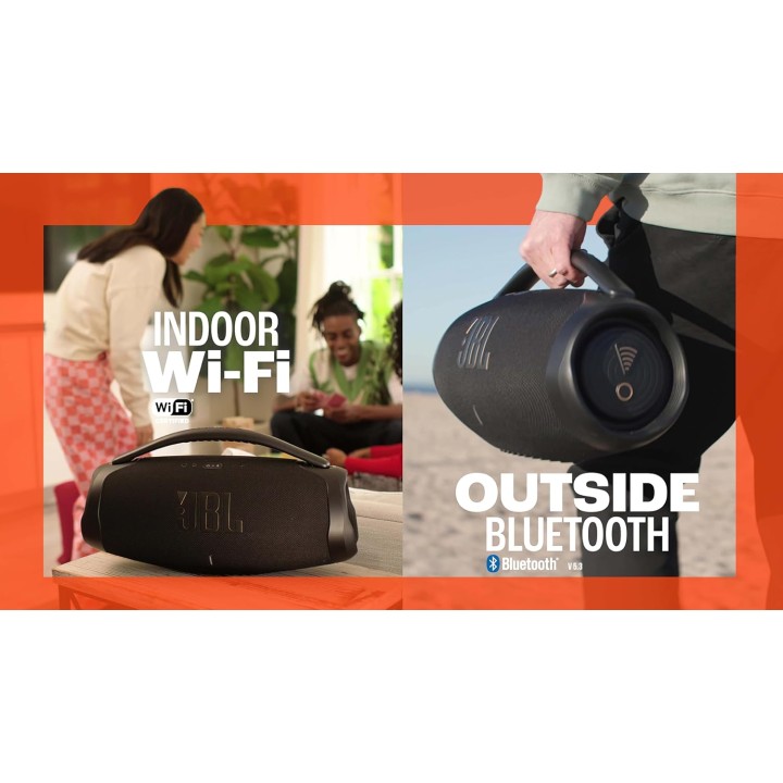 Enceinte portable JBL Boombox 3 - Bluetooth WiFi - Son puissant - Autonomie 24h - Étanche