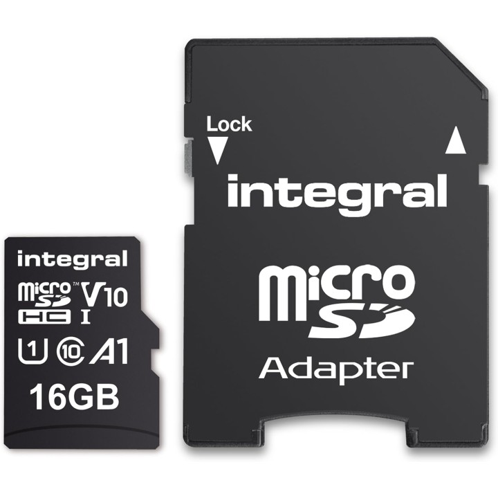 Carte mémoire microSD 16GB 100MB/s Classe 10 UHS-I U1 V10 avec adaptateur SD