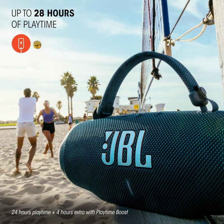Enceinte Bluetooth portable JBL Charge 6 – 28h, étanche IP68, IA Sound Boost, bleu