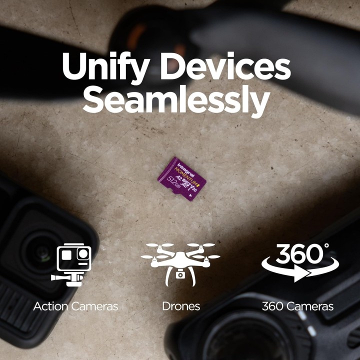 Carte microSDXC 256 Go - Vitesse 210 Mo/s - 4K/5K UHD - Résistante GoPro Drone