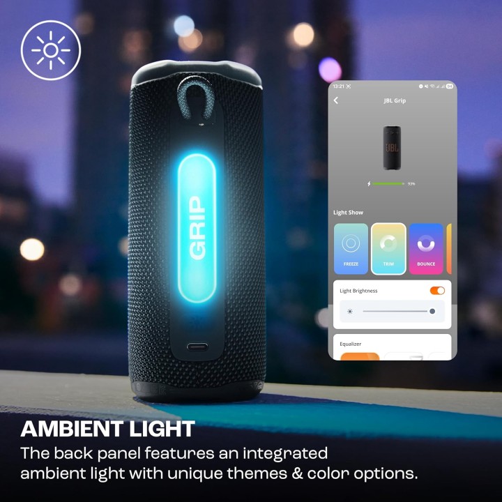 Enceinte Bluetooth compacte JBL Grip - AI Sound Boost - Étanche IP68 - 14h autonomie