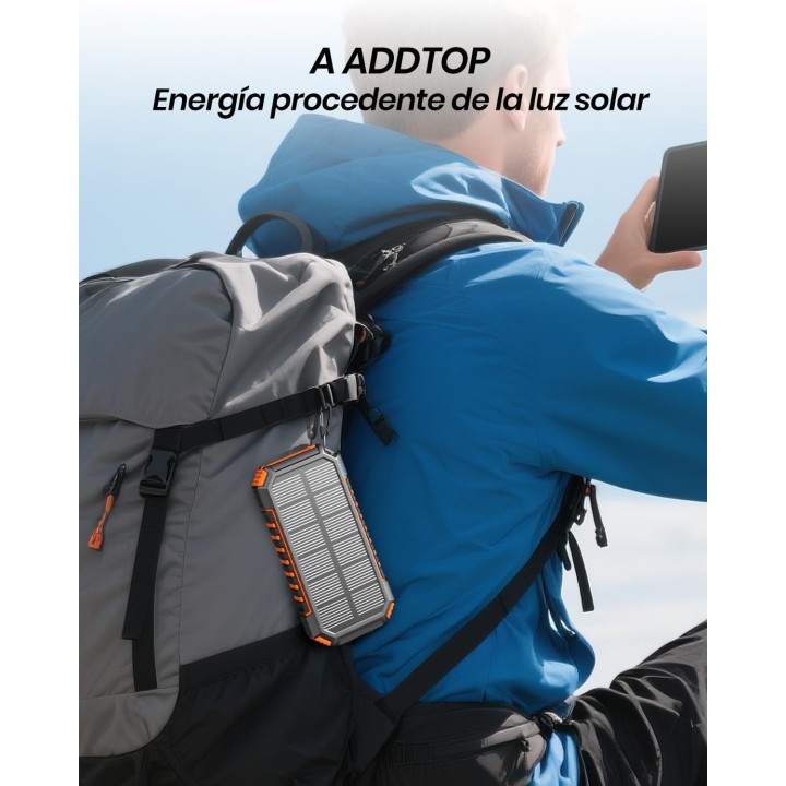 Batterie externe solaire 26800mAh - Charge rapide et sans fil - 4 sorties USB-C - Outdoor