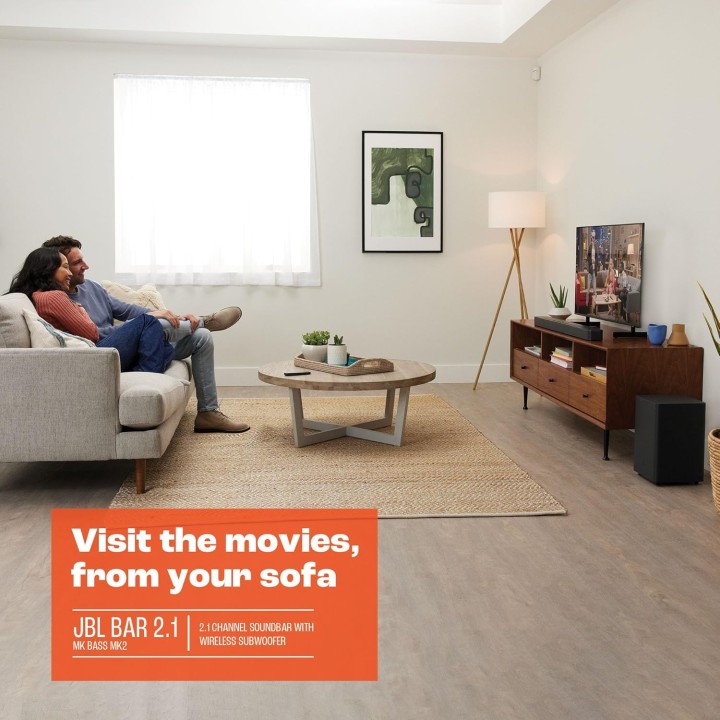 Barre de son JBL 2.1 Deep Bass MK2 - Basses profondes, Bluetooth, caisson sans fil