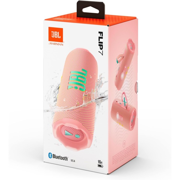 Enceinte Bluetooth portable JBL Flip 7 - Rose - 16h autonomie, étanche IP68, son puissant