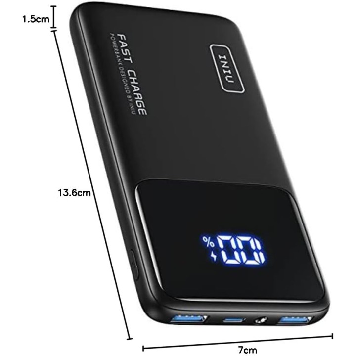 Batterie externe 10000 mAh INIU – Charge rapide PD 3.0 QC 4.0 – USB-C – Universelle