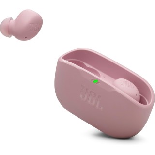 Écouteurs sans fil JBL Vibe Buds 2 – Suppression du bruit, Pure Bass, 40h, rose