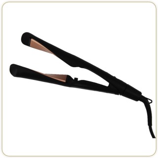 Lisseur boucleur 2 en 1 plaques XL céramique tourmaline ionique - Little Balance noir