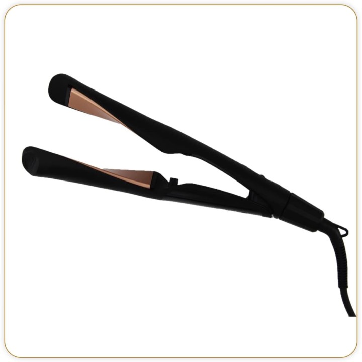 Lisseur boucleur 2 en 1 plaques XL céramique tourmaline ionique - Little Balance noir