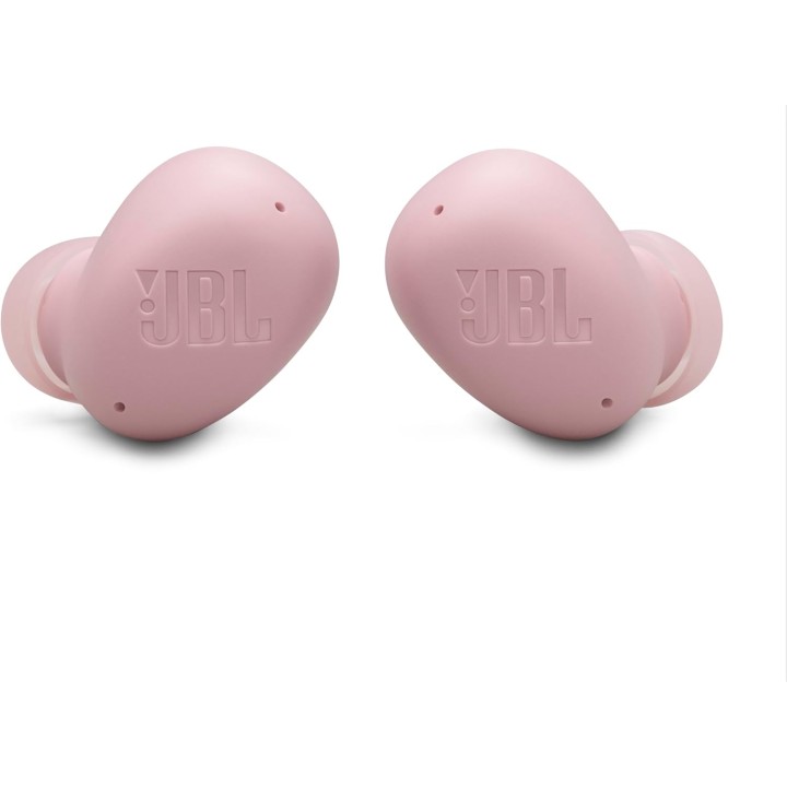Écouteurs sans fil JBL Vibe Buds 2 – Suppression du bruit, Pure Bass, 40h, rose