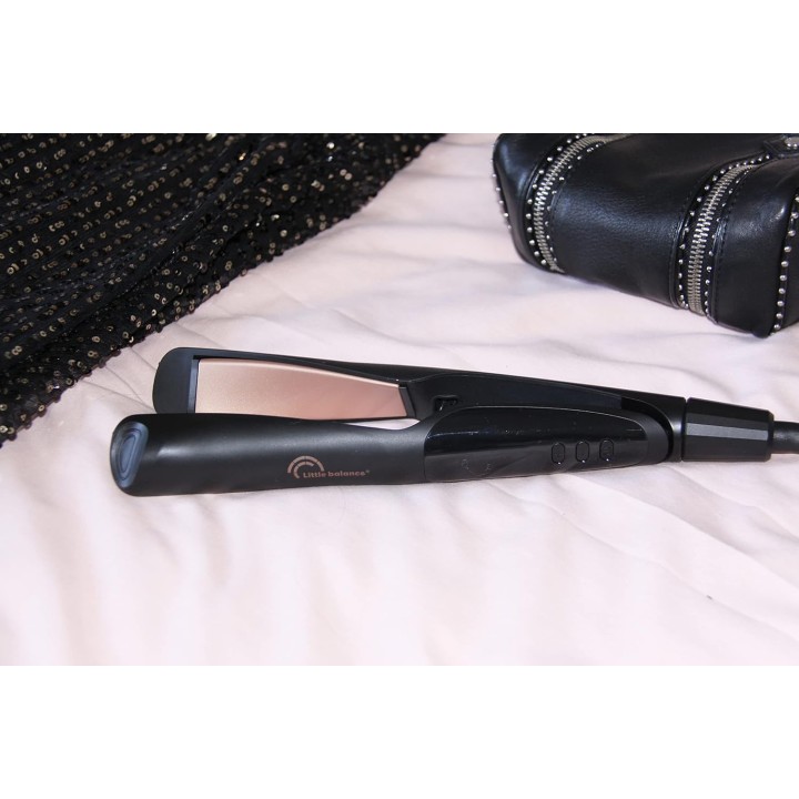 Lisseur boucleur 2 en 1 plaques XL céramique tourmaline ionique - Little Balance noir
