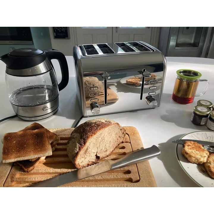 Bouilloire électrique 1,2 L verre borosilicate - LED bleue et sécurité triple