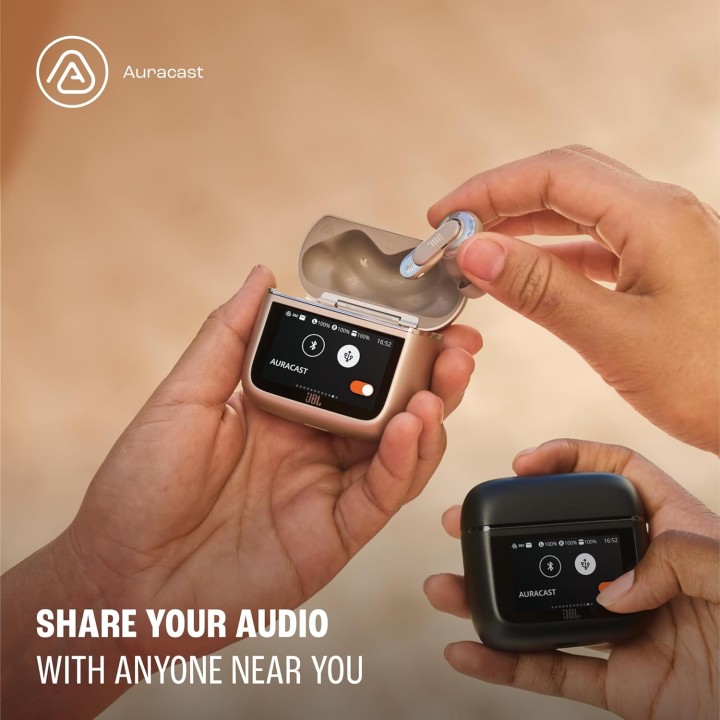 Écouteurs sans fil Bluetooth JBL Tour Pro 3 - Réduction de bruit - Autonomie 40h - Crème