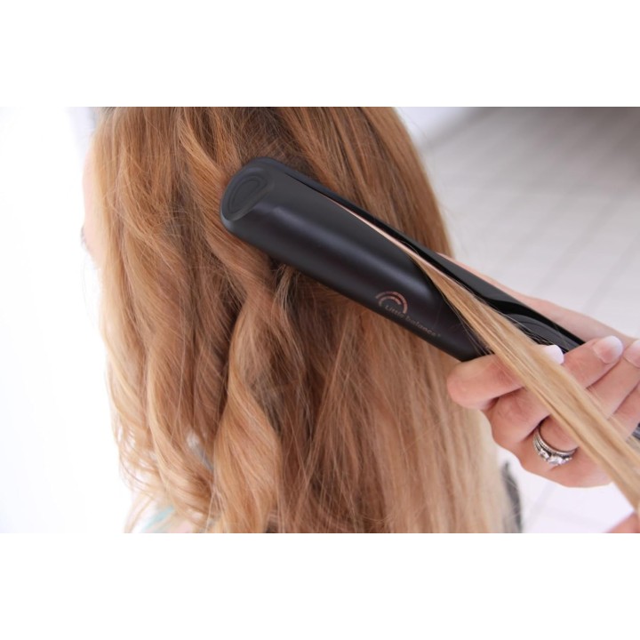 Lisseur boucleur 2 en 1 plaques XL céramique tourmaline ionique - Little Balance noir