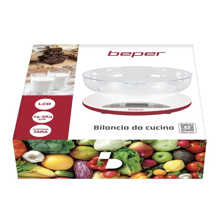 Balance de cuisine numérique bol amovible - LCD, tare, mesure solides et liquides 5kg