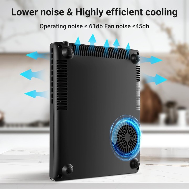 Plaque à induction portable 1 feu ultra-mince AAOBOSI - 2000W, sécurité enfant