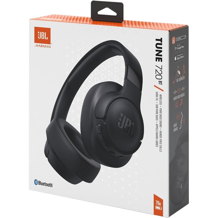 Casque sans fil JBL Tune 720BT - Bluetooth 5.3, Pure Bass, 76h autonomie, noir