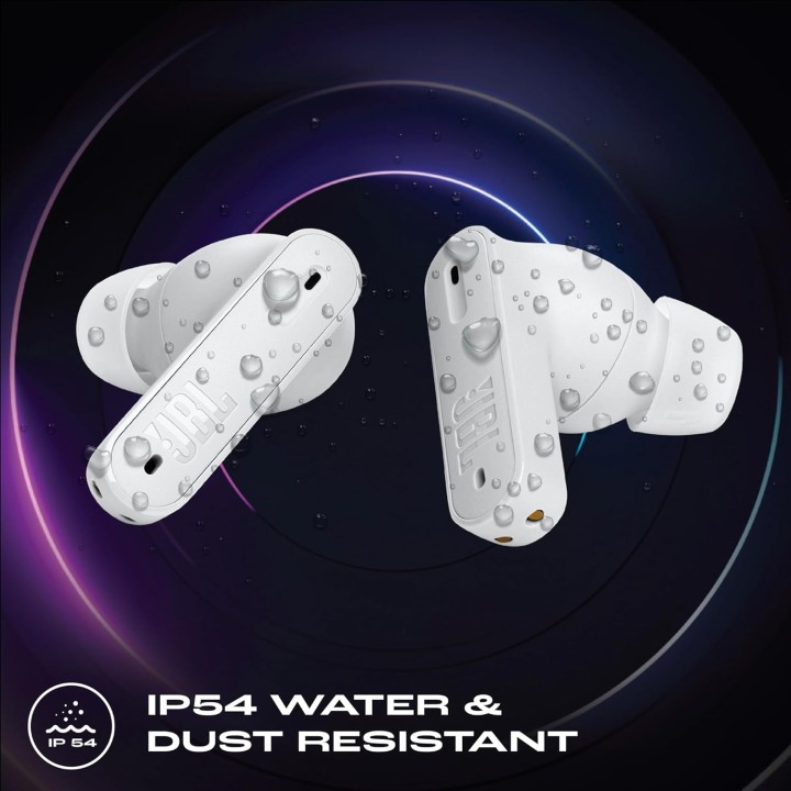 Écouteurs sans fil JBL Tune Beam - Réduction de bruit, Bluetooth 5.3, autonomie 48h - Blanc