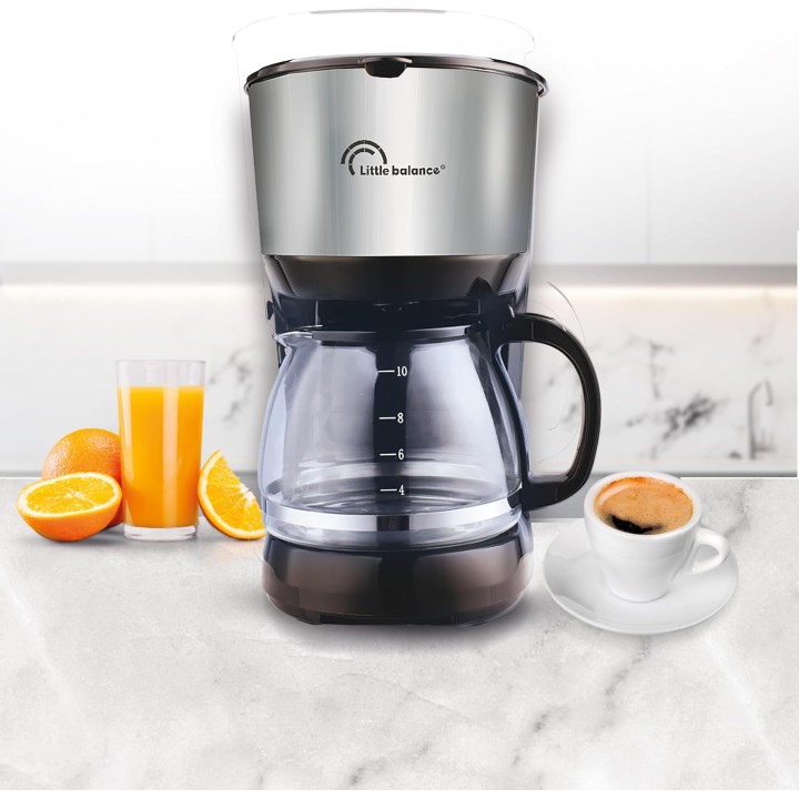 Cafetière filtre 10 tasses - Verseuse verre, inox, maintien au chaud, anti-gouttes