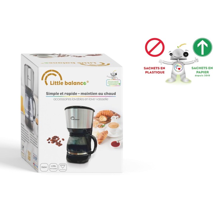 Cafetière filtre 10 tasses - Verseuse verre, inox, maintien au chaud, anti-gouttes