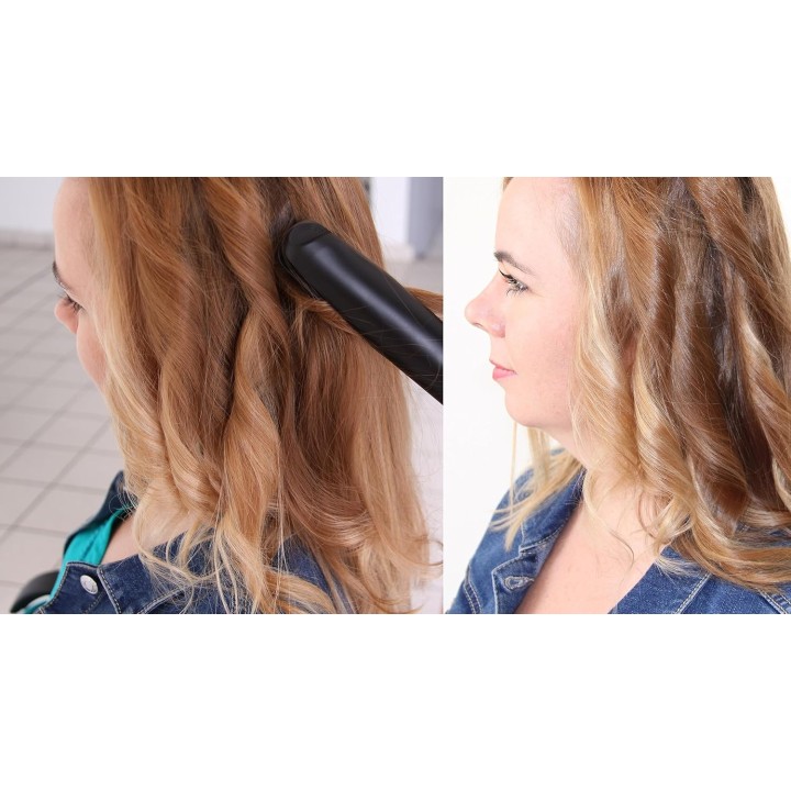 Boucleur lisseur 2 en 1 plaques XL flottantes céramique tormaline - technologie ionique LITTLE BA...