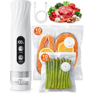 Machine sous vide alimentaire portable Babacom 60kPa rechargeable compacte - Blanc