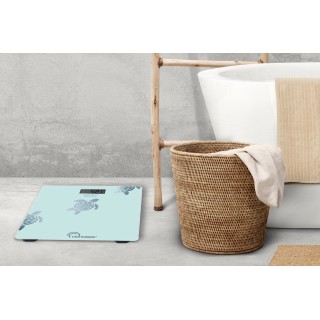 Pèse-personne design tortue métallisée - Batterie rechargeable USB - 180 kg QUARTEK