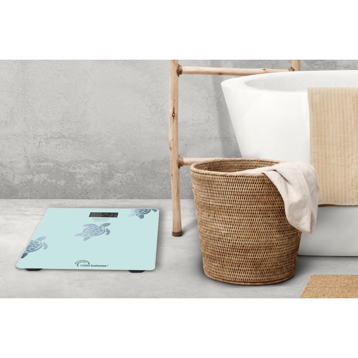 Pèse-personne design tortue métallisée - Batterie rechargeable USB - 180 kg QUARTEK