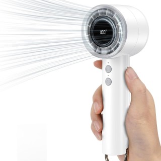 Ventilateur portable 5 vitesses USB avec affichage LED et batterie 3000mAh - compact blanc