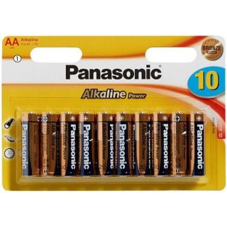 Piles alcalines AA Panasonic LR06 longue durée – Lot de 10 non rechargeables