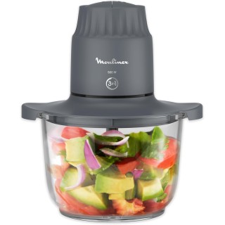 Hachoir électrique Moulinex bol verre 1L – 500W, 2 vitesses, sécurité Safe Start