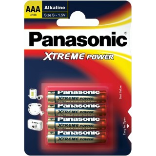 Piles AAA Panasonic LR03 alcalines - Pack de 4 - 1,5V