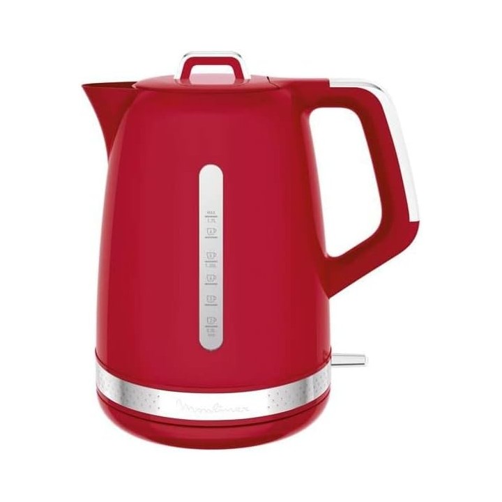 Bouilloire électrique 1,7 L 2400 W - Moulinex - design rouge élégant