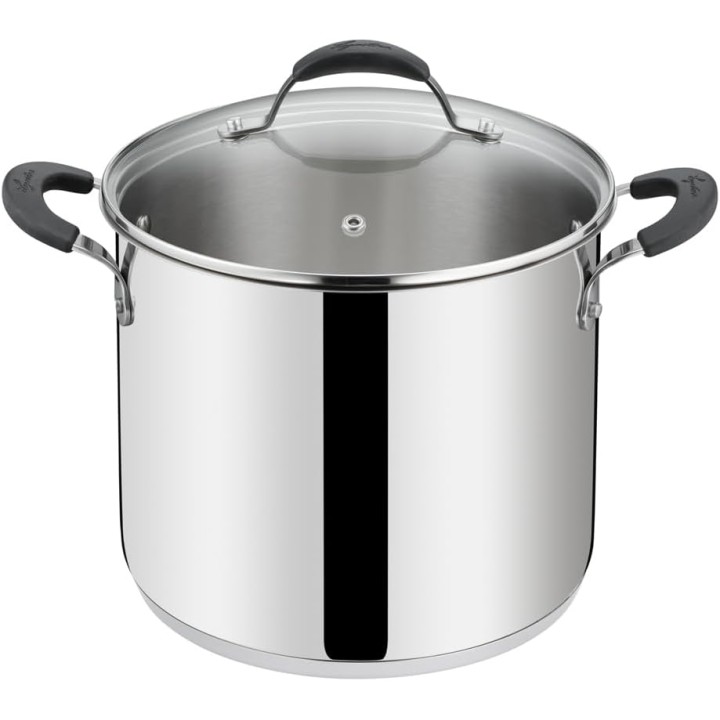 Casserole 20 cm acier inoxydable Tempra Lagotherm - couvercle verre Lagostina