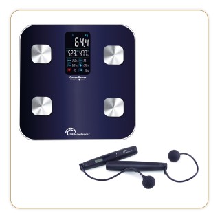Pèse-personne connecté impédancemètre + corde à sauter Bluetooth SAUTER