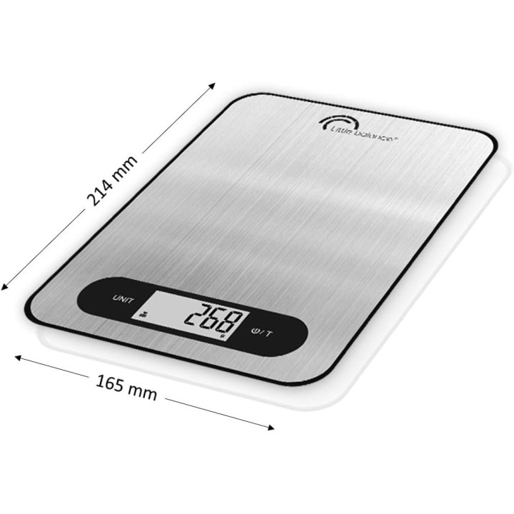 Balance de cuisine électronique extra-plate 5 kg - Précision 1 g - Inox