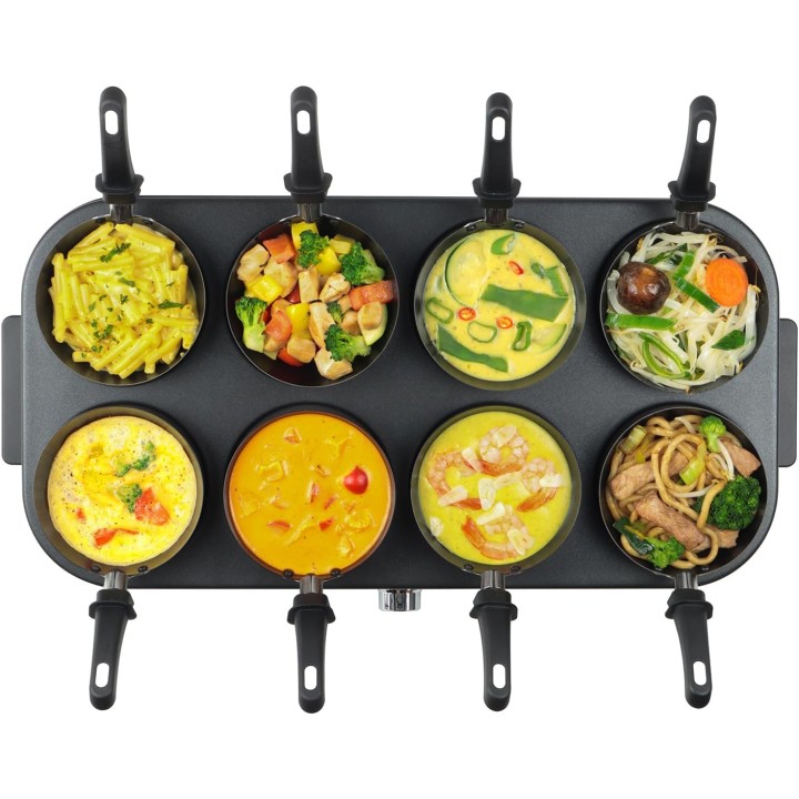 Appareil à raclette, wok et crêpière 3 en 1 FRITEL - 1500W - 1 à 8 pers. - Revêtement sans PFAS