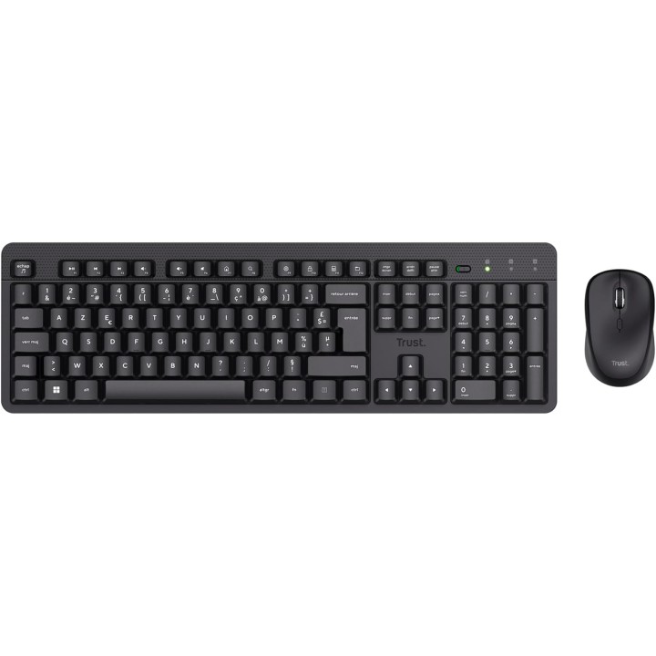 Pack clavier et souris sans fil Trust - Silencieux AZERTY résistant éclaboussures noir