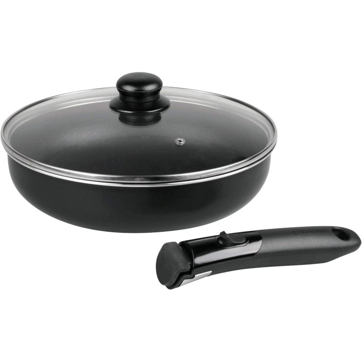 Sauteuse 26 cm aluminium recyclé - anti-adhésif induction couvercle vapeur amovible