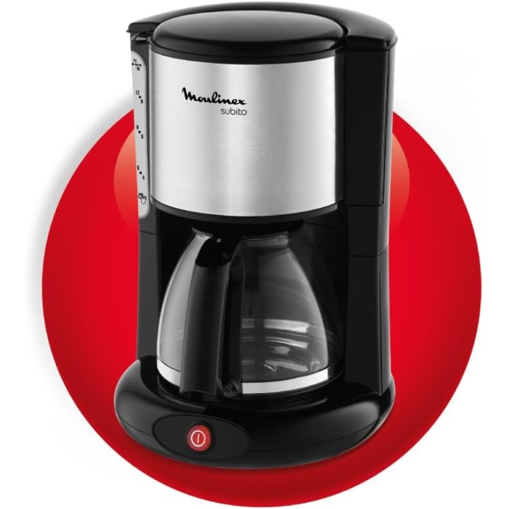 Cafetière filtre électrique 10-15 tasses - Anti-goutte, maintien au chaud, Moulinex gris