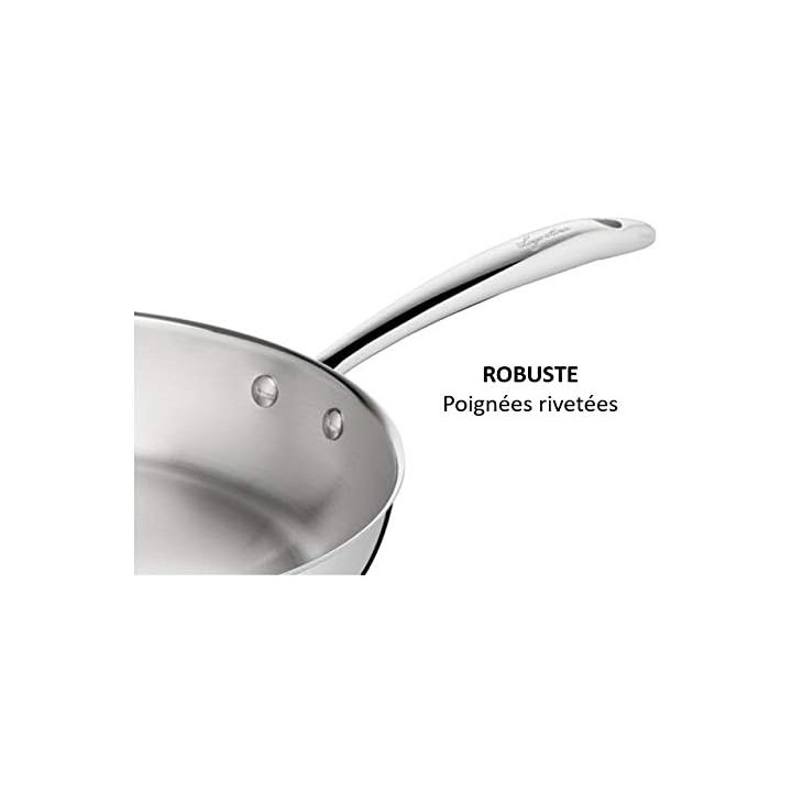 Poêle 28 cm Lagostina Accademia Lagofusion - Acier inoxydable 5 couches induction