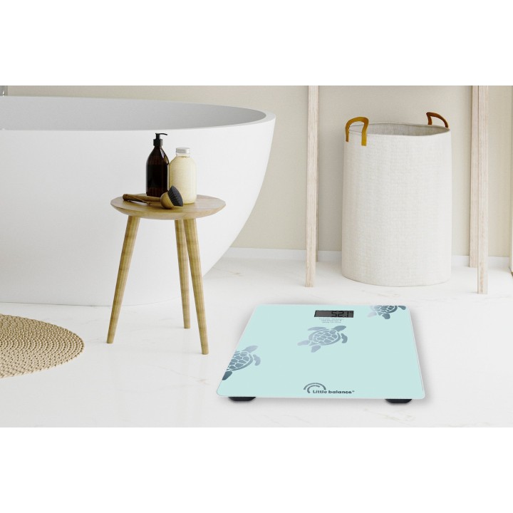 Pèse-personne design tortue métallisée - Batterie rechargeable USB - 180 kg QUARTEK