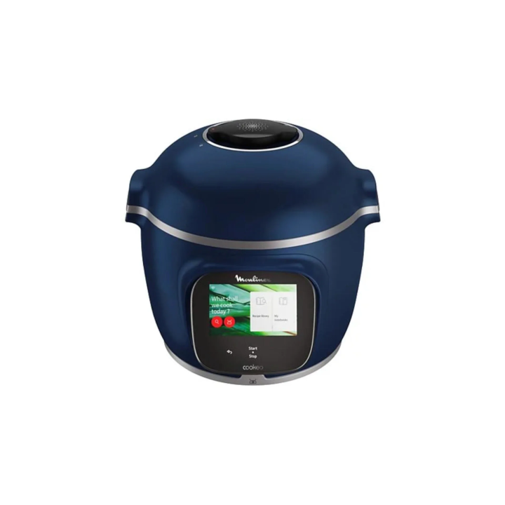 Multicuiseur Cookeo Pro Moulinex 4L - Écran tactile, céramique, cuisson rapide, bleu