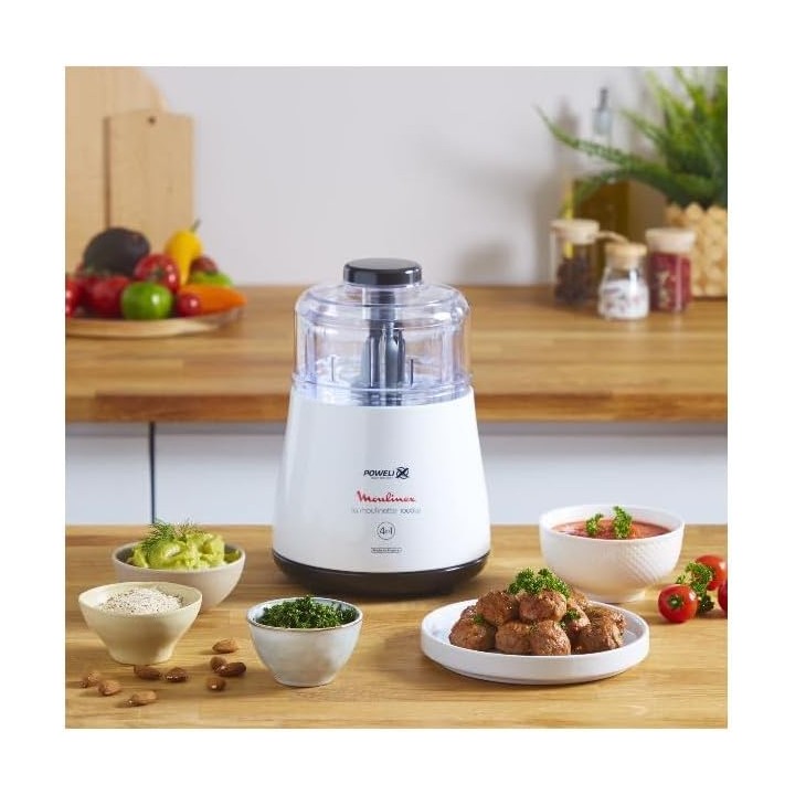 Hachoir Moulinex DPA110 - 1000 W compact blanc - Capacité 500 ml