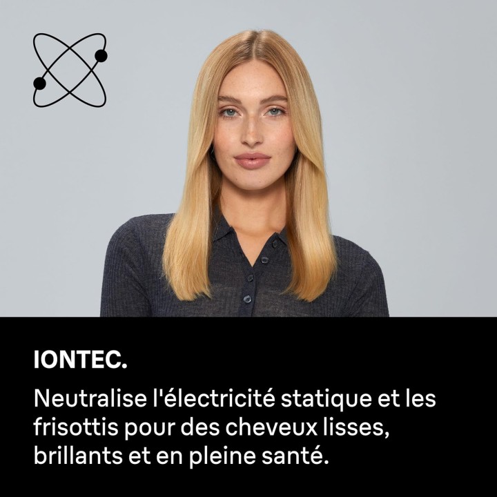 Sèche-cheveux Braun 2200W - Technologie ionique IONTEC - 3 accessoires - Gris satiné