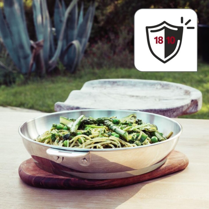 Set de 3 casseroles inox empilables avec poignée amovible 16/18/20 cm - Lagostina