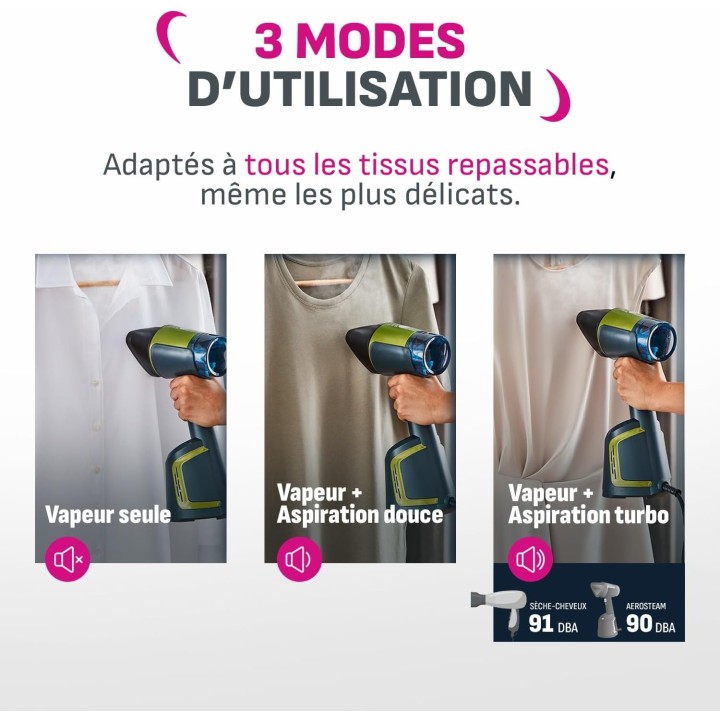 Défroisseur vapeur à main Calor AeroSteam OptiFlow - Rapide, compact, fabrication française