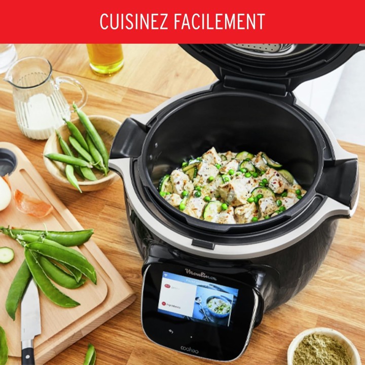 Multicuiseur intelligent Moulinex Cookeo Touch Wifi - 6L, écran tactile, recettes intégrées