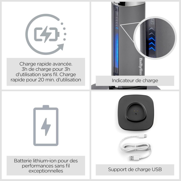 Tondeuse à barbe sans fil waterproof - Lames XL acier japonais - BaByliss Super-X Metal