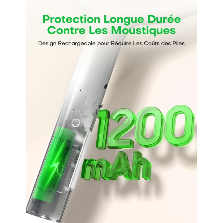 Raquette anti-moustique électrique 2-en-1 - 4000V, LED, rechargeable USB, sécurité renforcée