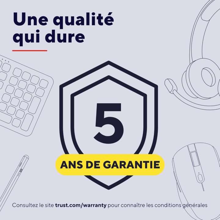 Pack clavier et souris sans fil Trust - Silencieux AZERTY résistant éclaboussures noir